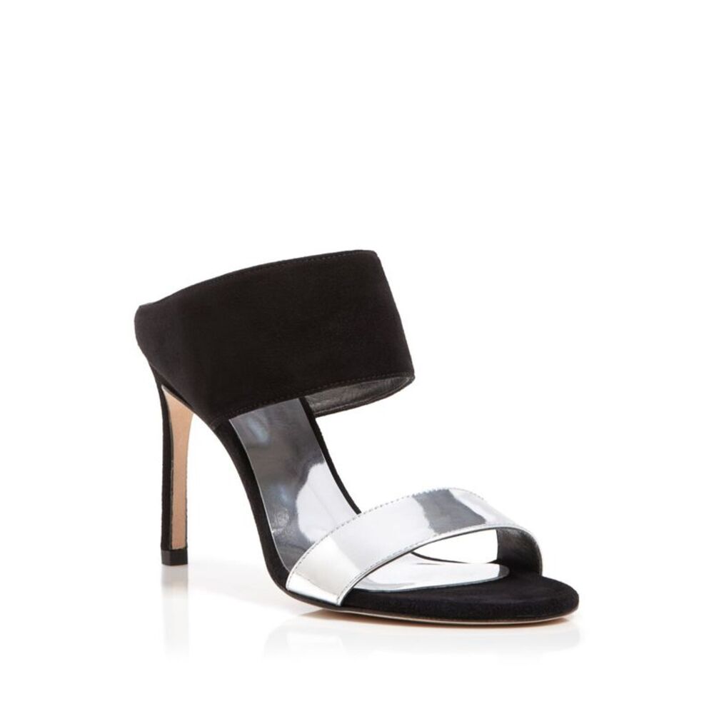 STUART WEITZMAN Womens Black Myslide Stiletto Slide Suede Slide Sandals 7.5 M